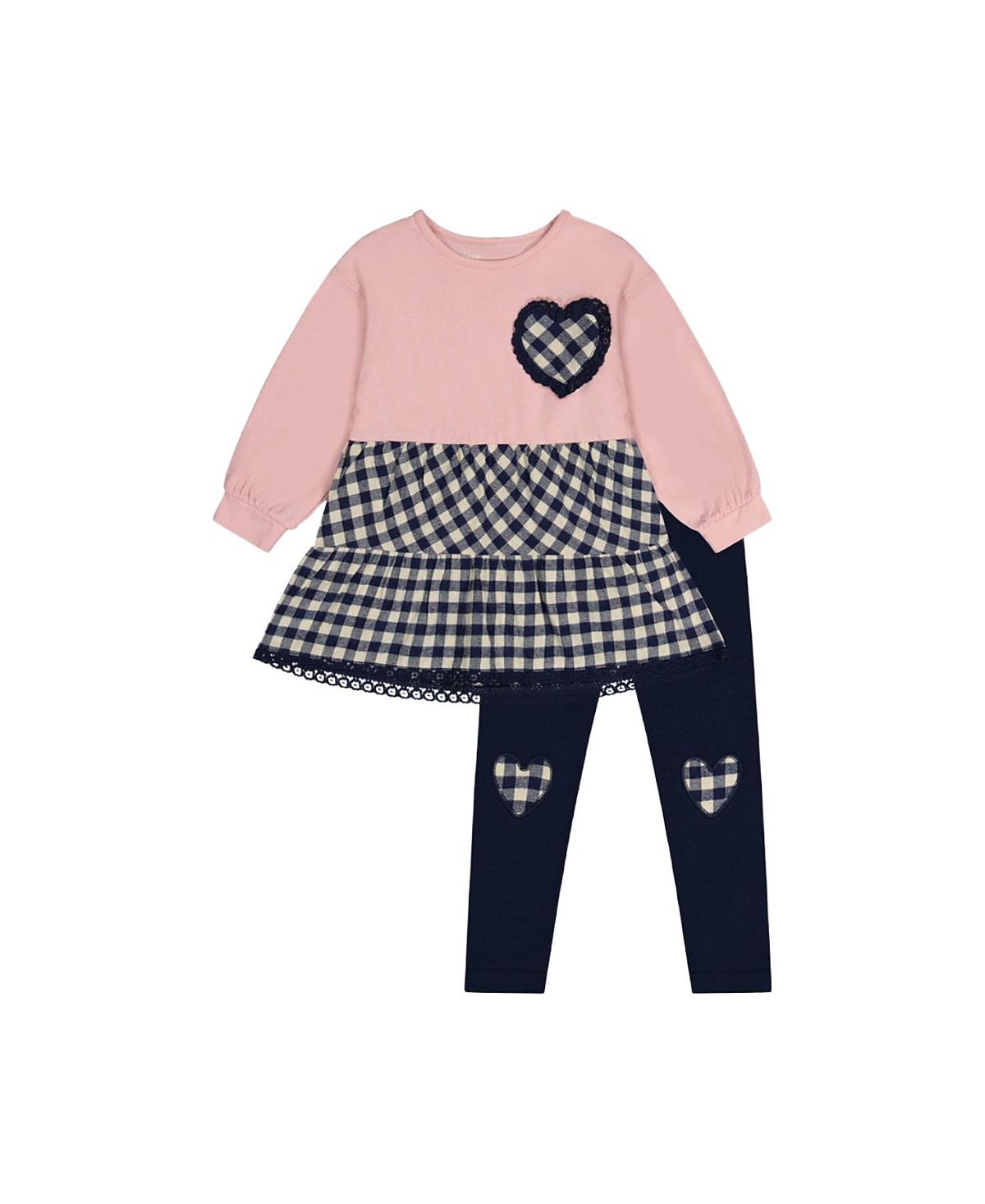 Deux par Deux Girls' Cozy Hearts Charming Soft Tunic and Leggings Set - Baby