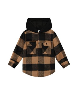 Boys' Flannel Fleece Hood Chest Pocket Shirt - Little Kid, Big Kid