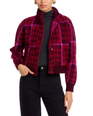Houndstooth Plaid Button Front Cardigan - Exclusive
