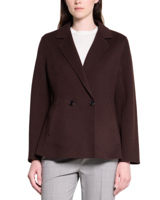 Wool Blend Shaped Double Breasted Coat