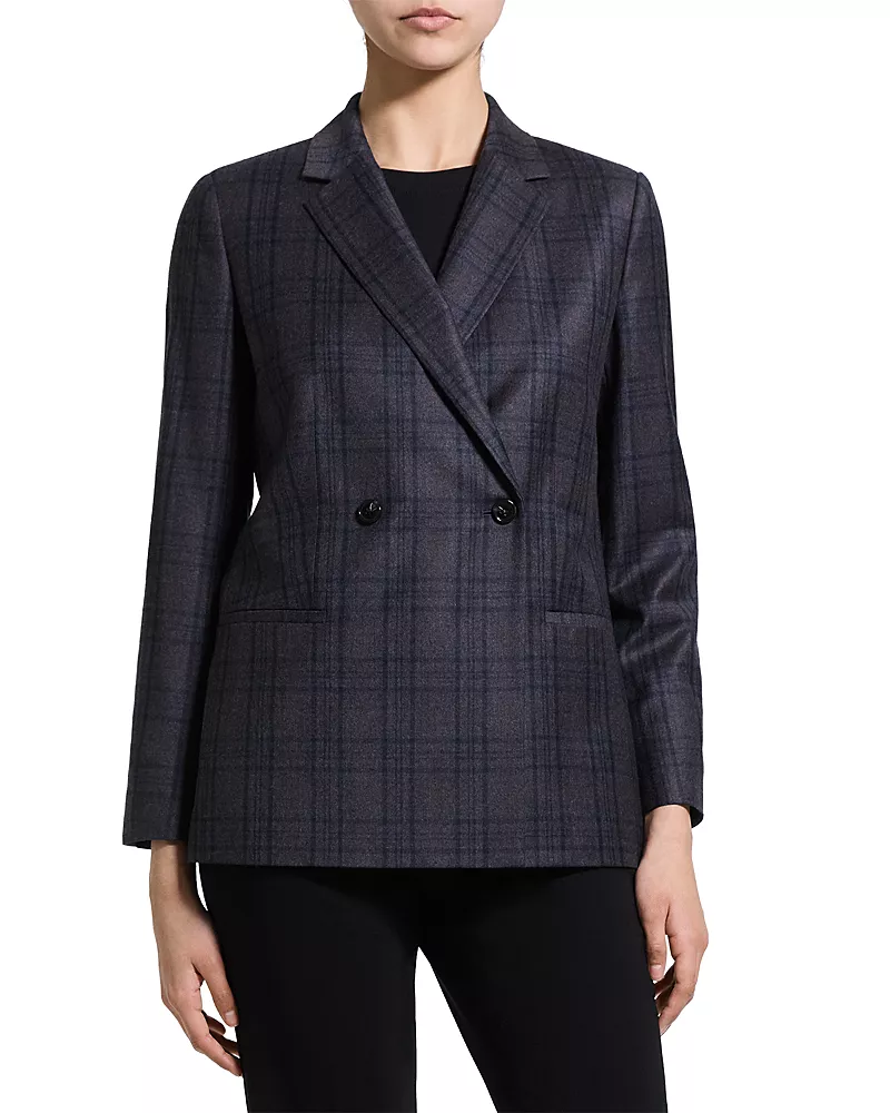 Theory Double Breasted Wool Blazer