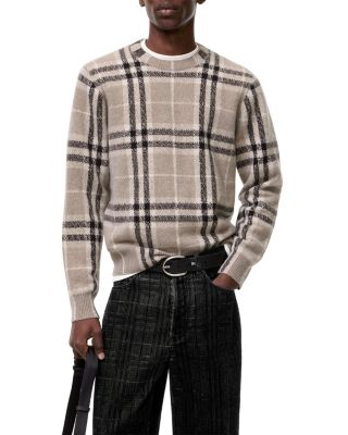 Curtis Cashmere Check Crewneck Sweater