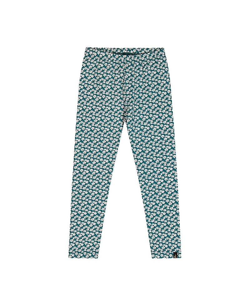 Deux par Deux Girls' Organic Cotton Ditsy Flower Elastic Waist Leggings - Little Kid