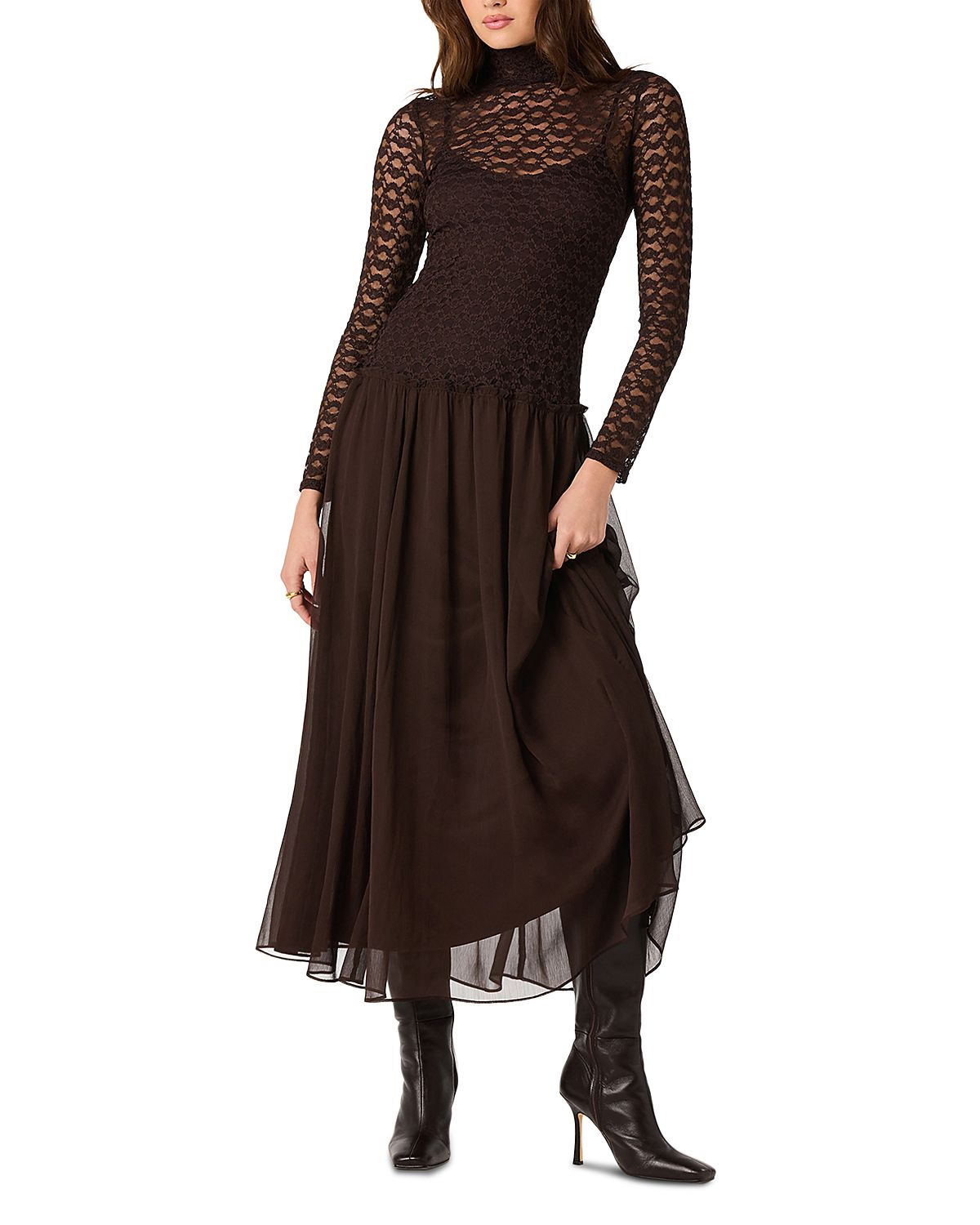 Astr the Label Camila Mixed Media Maxi Dress
