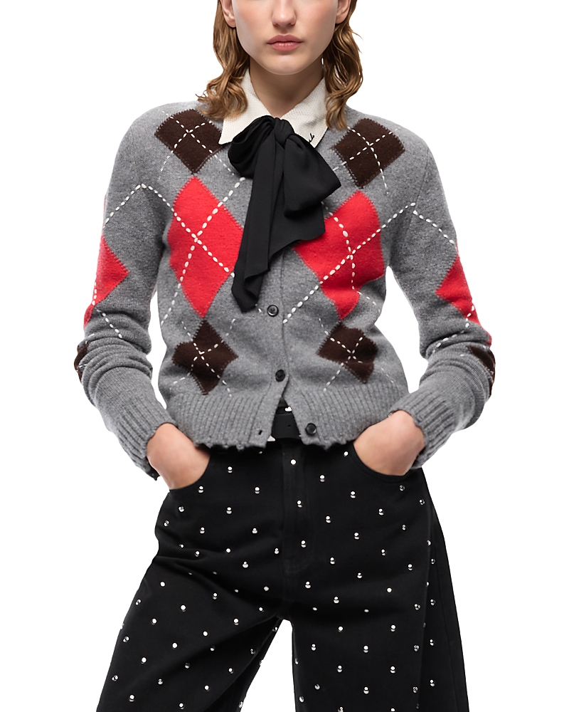Pinko Cardiff Wool Argyle Cardigan