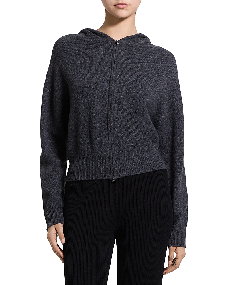 Theory Cashmere Zip Up Hooded Sweater