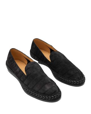 Men's Bari Croc Embossed Suede Loafers