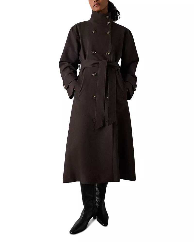 Whistles Funnel Neck Trench Coat