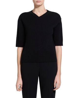 Crop V Cashmere Tee