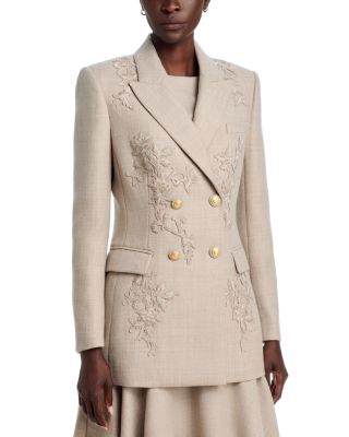 Violet Embroidered Wool Jacket