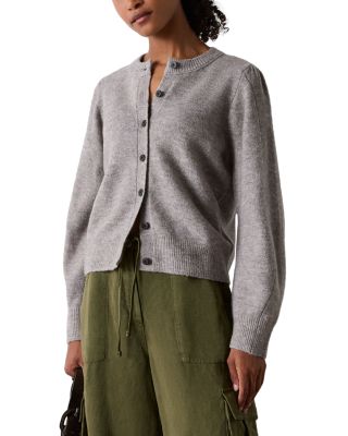 Lantern Sleeve Crewneck Cardigan