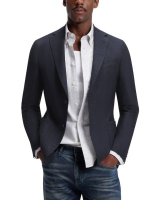 Wool & Linen Melange Unstructured Slim Fit Suit Jacket