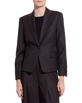 One Button Slim Fit Wool Jacket