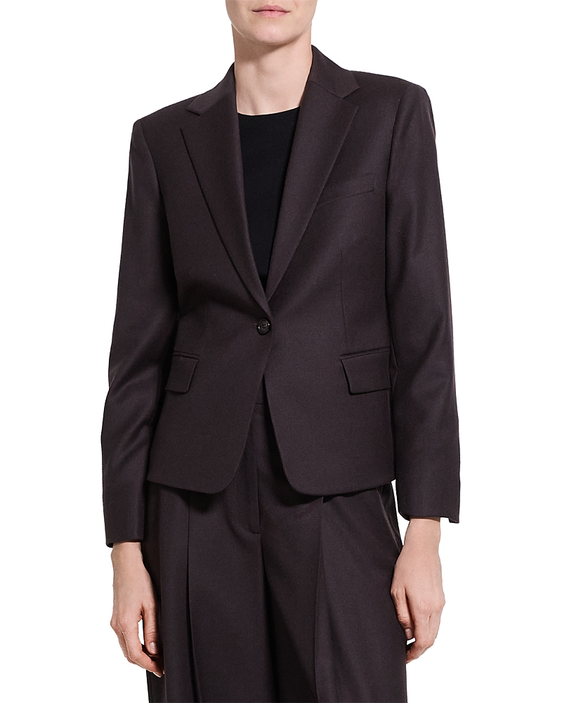Theory One Button Slim Fit Wool Jacket