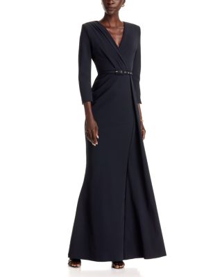 Chiara Boni La Petite Robe Avize Belted 3/4 Sleeve Gown