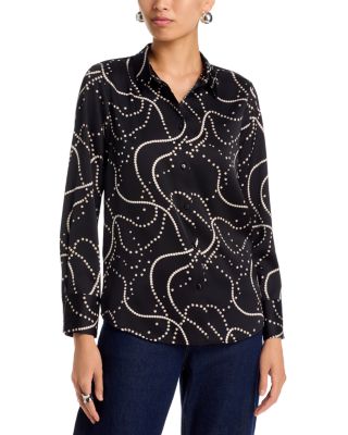 Pearl Print Satin Shirt - Exclusive