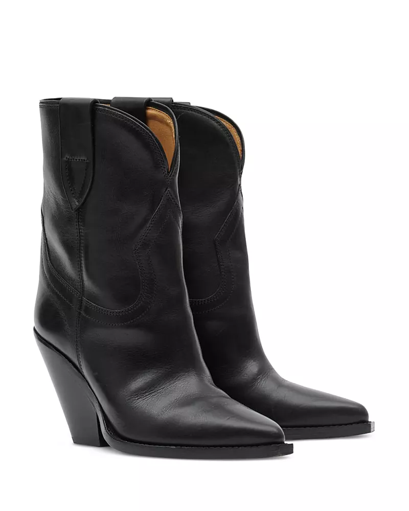 Isabel Marant Womens' Leyane Heeled Western Ankle Boots