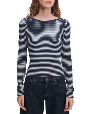 The Essential Cotton Blend Rib Bateau Top