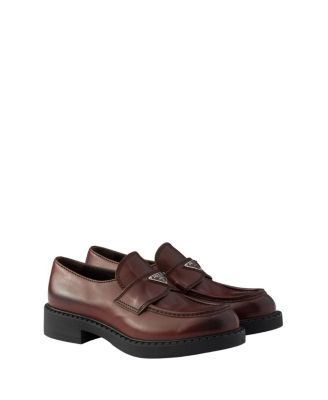  Men's Chocolate Aged Leather Loafers