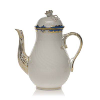 Princess Victoria Blue Coffee Pot with Rose