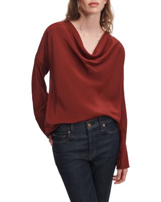 Vinnie Silk Cowl Neck Blouse