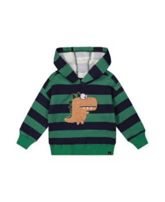 Boys' Fleece Dino Applique Striped Hoodie - Little Kid
