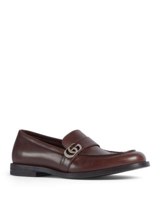 Men's Double G Brushed Leather Loafers