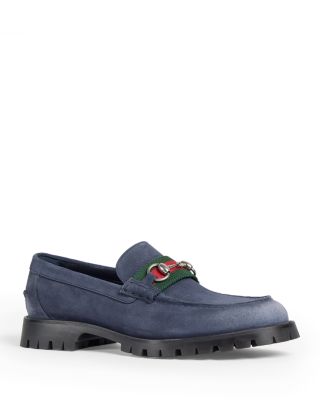 Men's Suede Horsebit Lug Sole Loafers