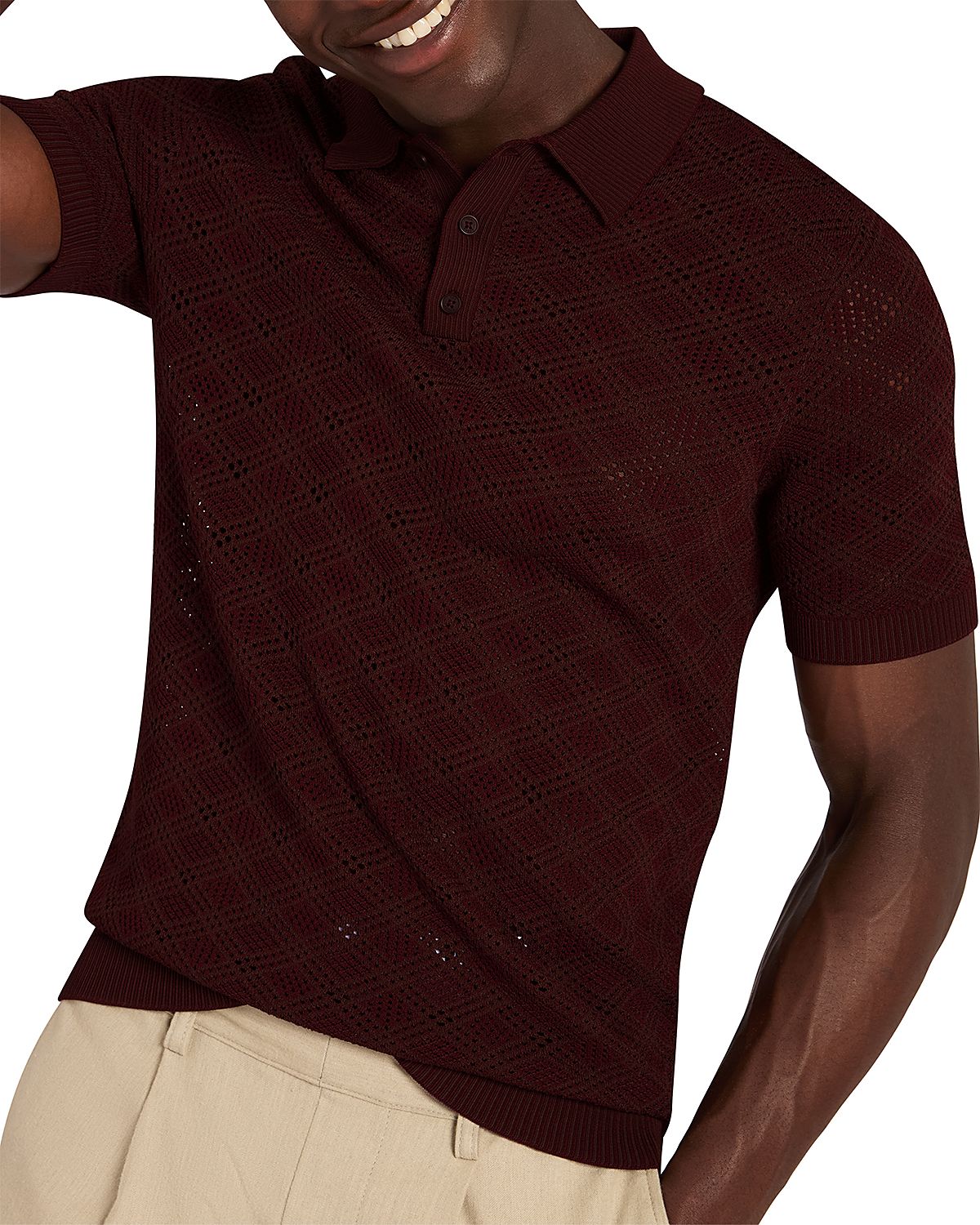 Ted Baker Geometric Stitch Polo Shirt