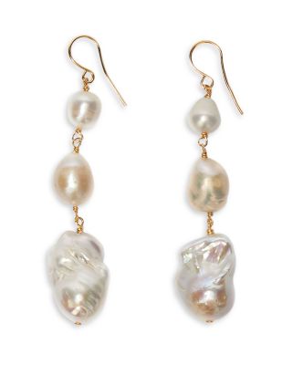 Cultured Freshwater Pearl Linear Drop Earrings