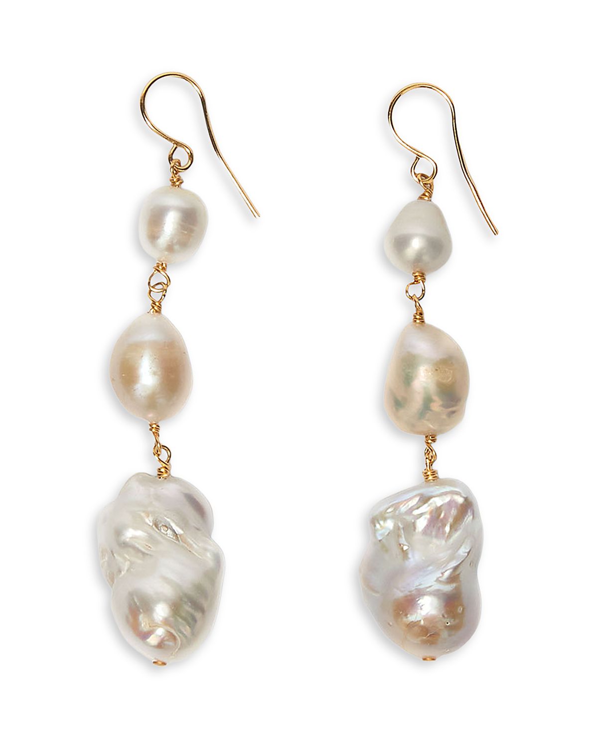 Jil Sander Cultured Freshwater Pearl Linear Drop Earrings