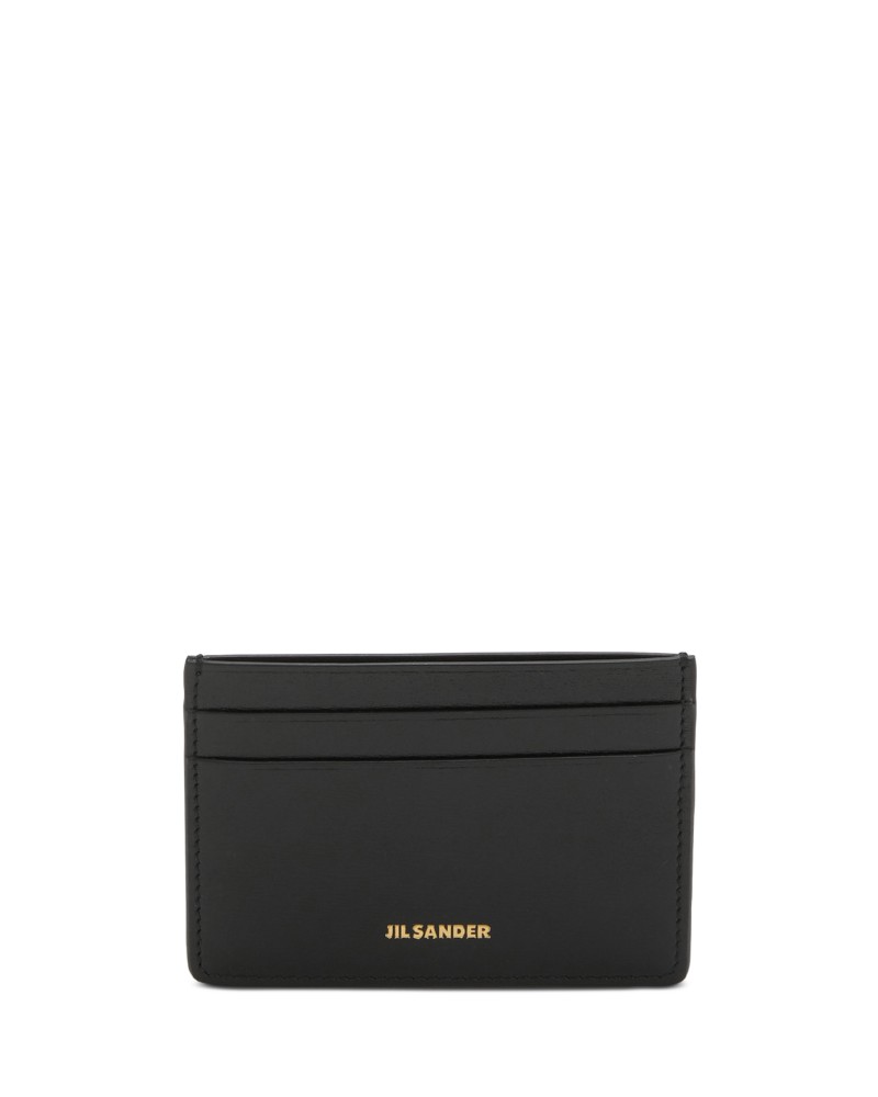 Jil Sander Leather Card Holder in Black