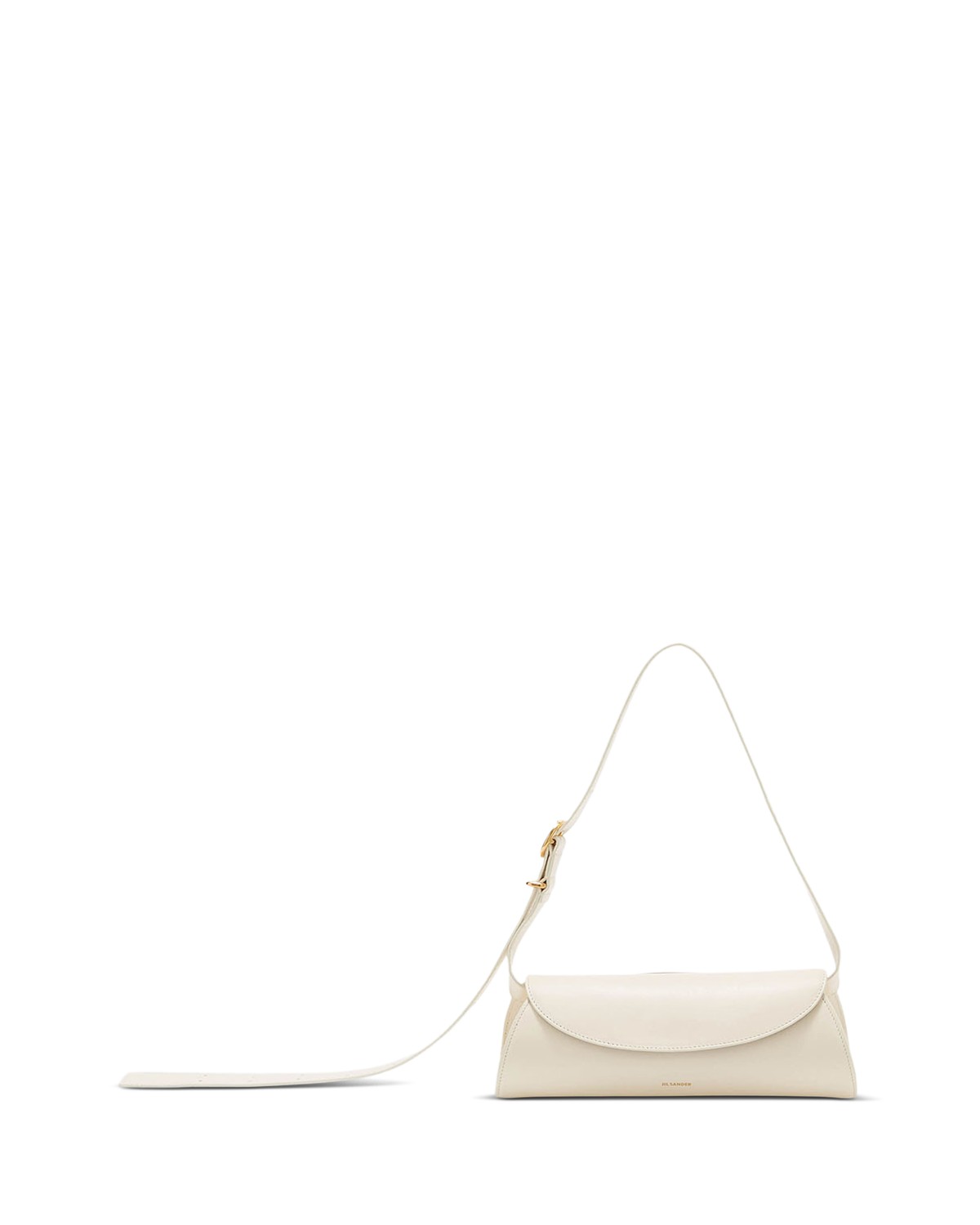 Jil Sander Cannolo Small Leather Shoulder Bag in Seashell