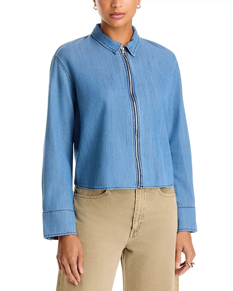 Cissa Cotton Zip Front Shirt