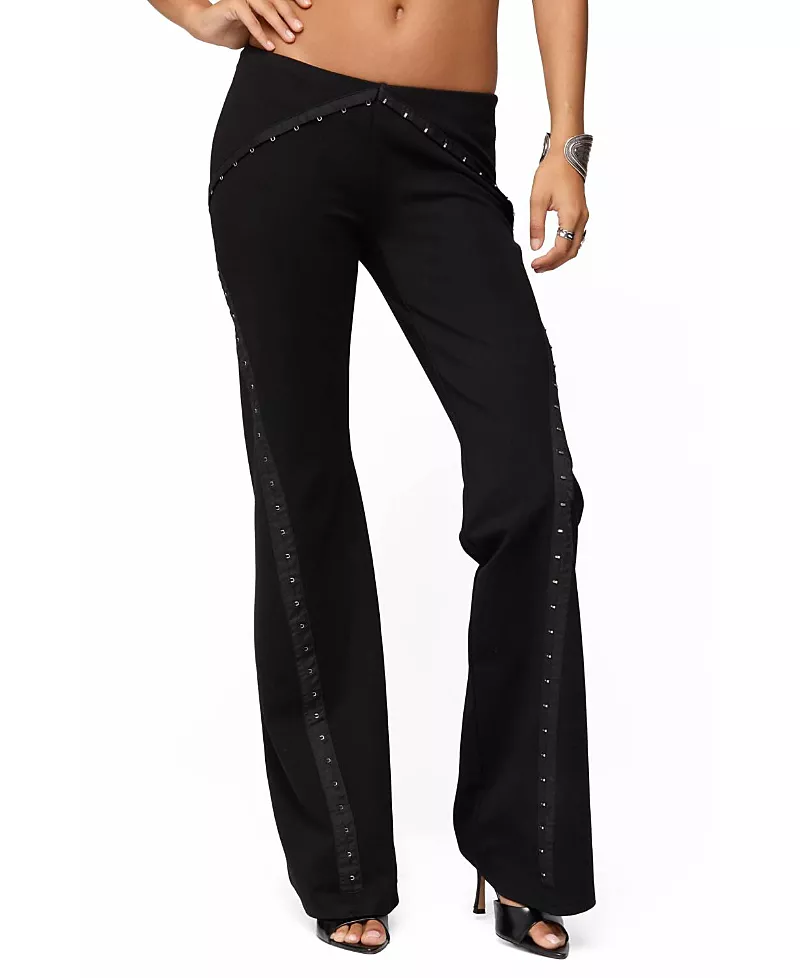 Edikted Hook & Eye Bootcut Pants