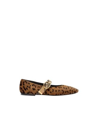  Women's Check Strap Leather Robin Ballerinas