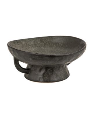  Stoneware Footed Pedestal Bowl with Handles