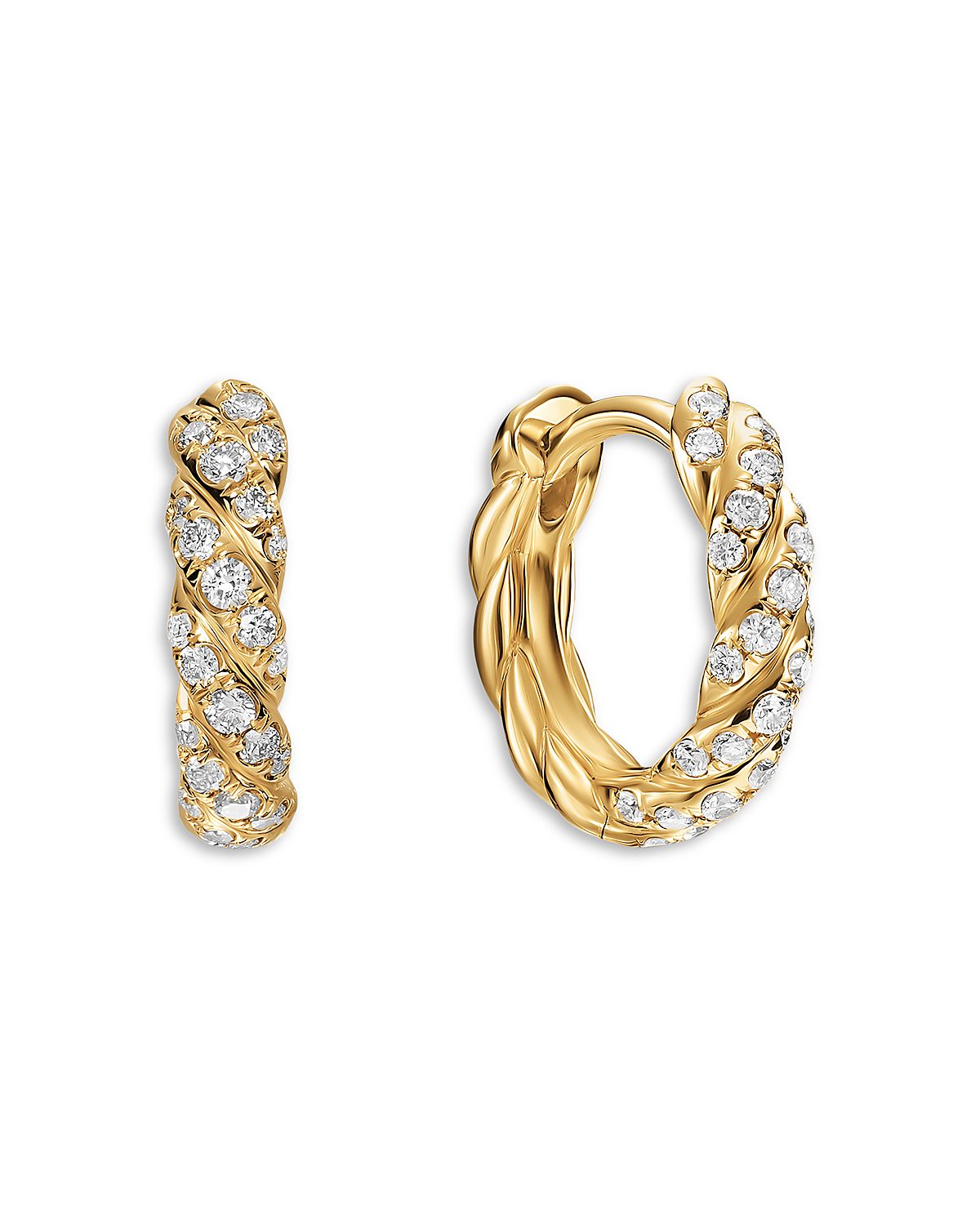 David Yurman Petite Pave Hoop Earrings