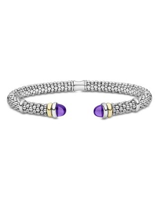 18K Yellow Gold & Sterling Silver Gemstone Versa Torque Bracelet