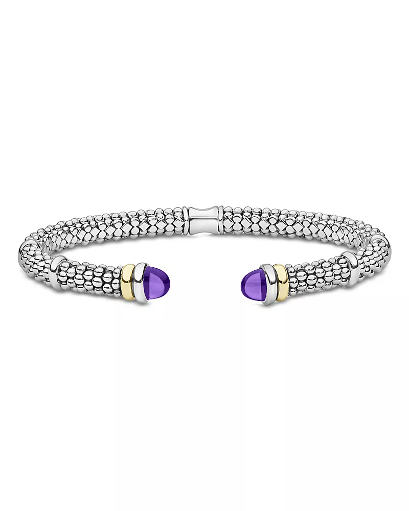 Lagos 18K Yellow Gold & Sterling Silver Gemstone Versa Torque Bracelet