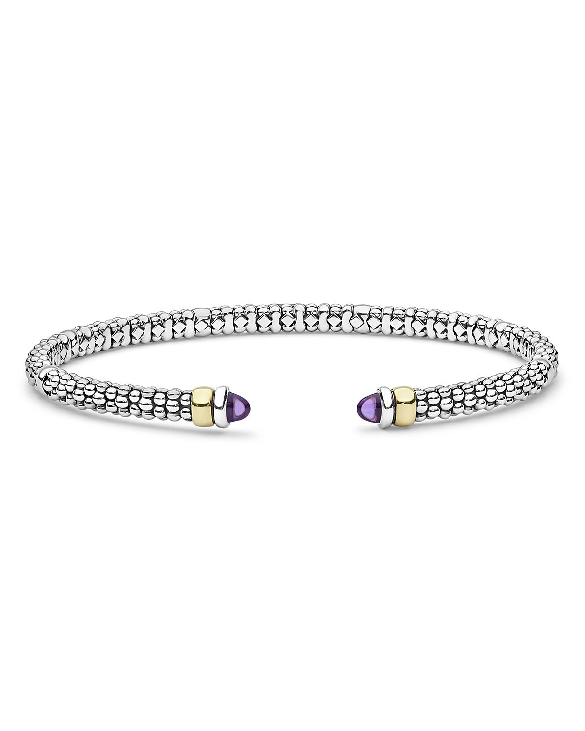 Lagos 14K Yellow Gold & Sterling Silver Signature Caviar Gemstone Cuff Bracelet