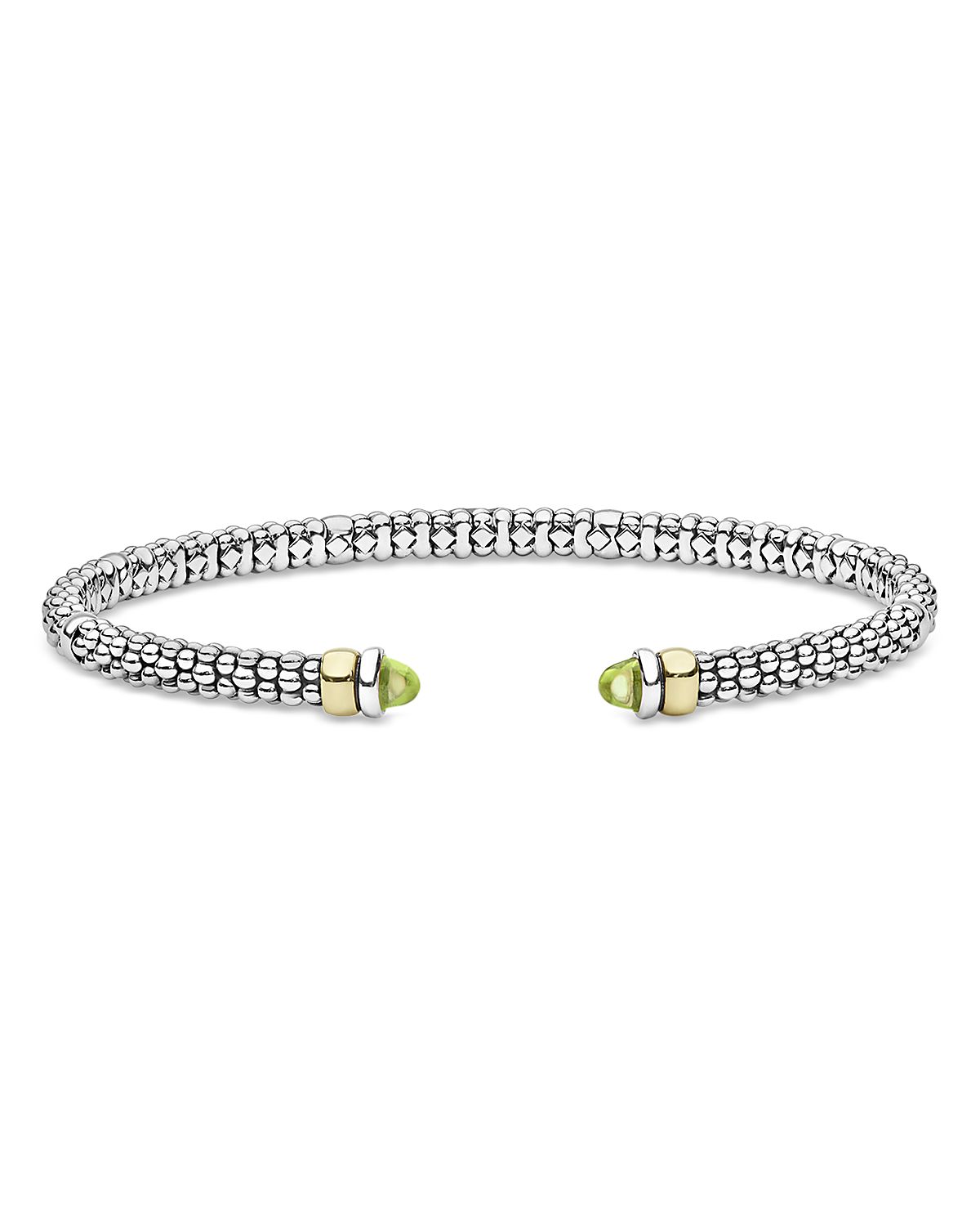 Lagos 14K Yellow Gold & Sterling Silver Signature Caviar Gemstone Cuff Bracelet
