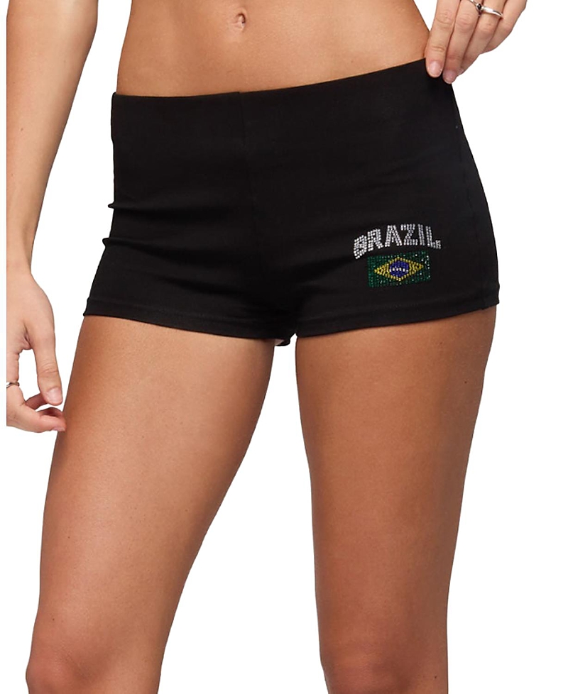 Edikted Brazil Rhinestone Low Rise Shorts