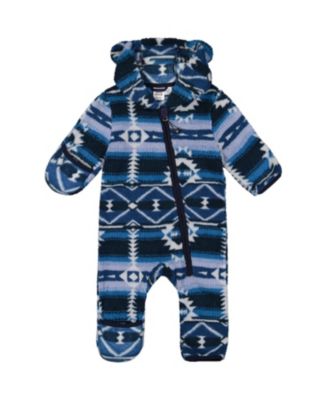Boys' Mid-Season Plush Animal Ear Hood Asymmetrical Zip One-Piece Outerwear - Baby