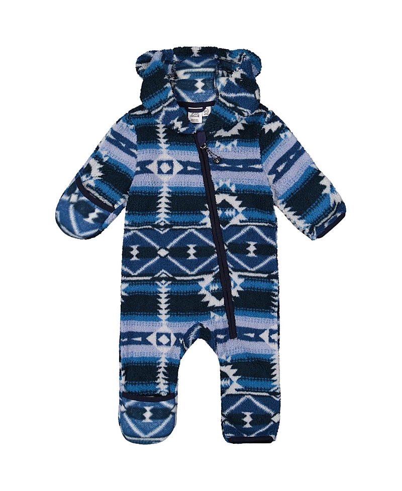 Deux par Deux Boys' Mid-Season Plush Animal Ear Hood Asymmetrical Zip One-Piece Outerwear - Baby