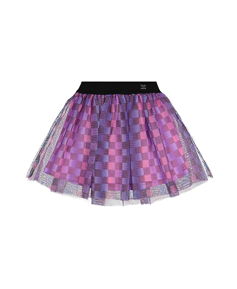 Deux par Deux Girls' Checkered Mesh A-Line Skirt - Little Kid