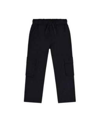 Boys' Twill Cargo Pocket Elastic Drawstring Waist Pants - Baby