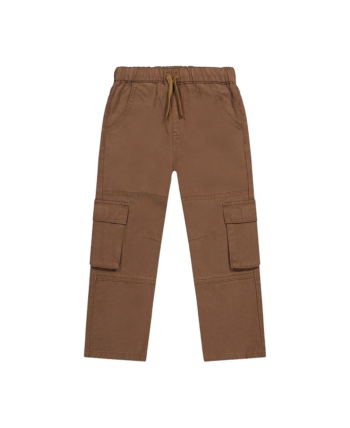 Deux par Deux Boys' Twill Cargo Pocket Elastic Drawstring Waist Pants - Baby