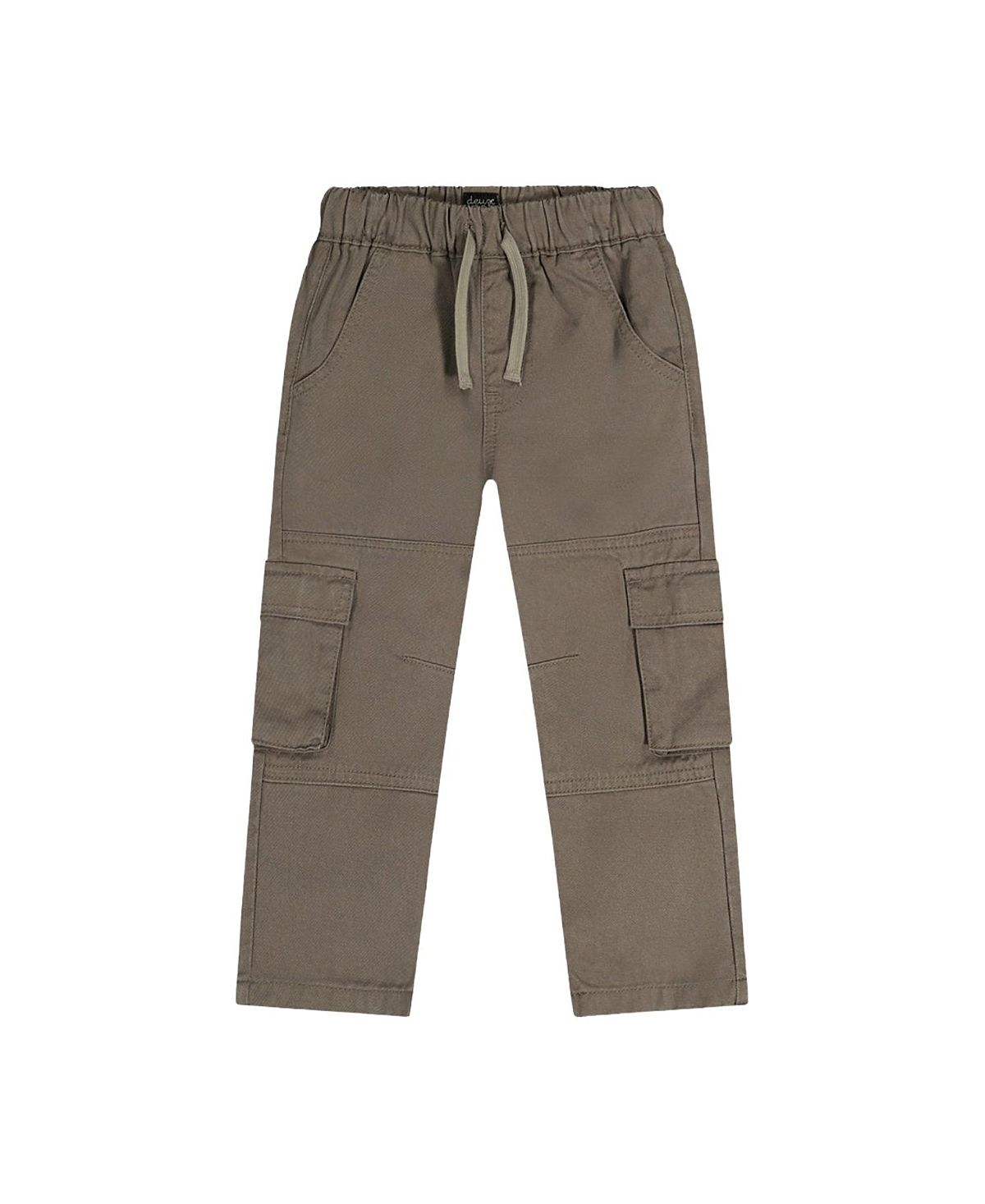 Deux par Deux Boys' Twill Cargo Pocket Elastic Drawstring Waist Pants - Baby