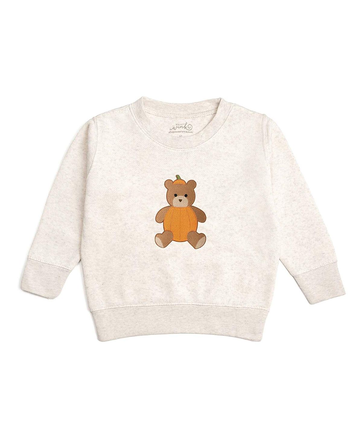 Sweet Wink Boys' Pumpkin Teddy Bear Patch Sweatshirt - Baby, Little Kid